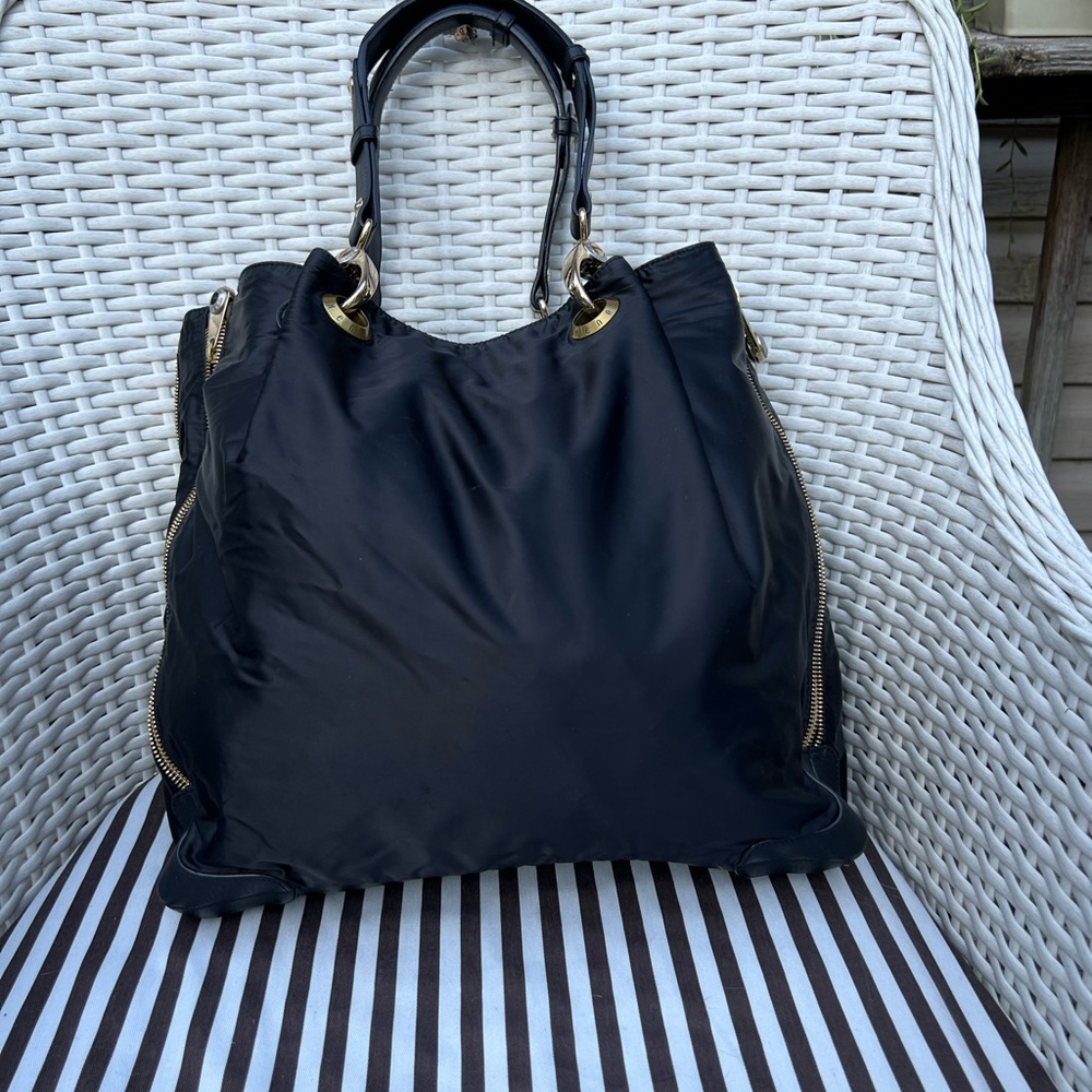 Henri Bendel Black Nylon Tote Bag